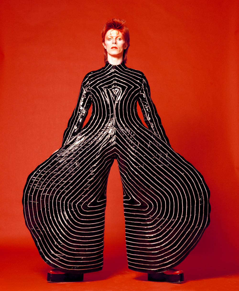 AA DAVID BOWIE - striped bodysuit aladdin Sane tour